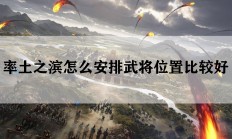 率土之滨怎么安排武将位置比较好（没想到）