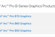 Intel锐炫Pro B70专业显卡现身官网：游戏卡彻底飞了