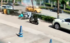 汽车行驶中突发爆炸大量碎片飞溅 当地回应：系油改气车辆 已移交官方