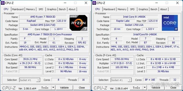 AMD 锐龙7 7800X3和Intel i9 14900K详细对比测评 7800X3 Intel 14900K测评 第6张