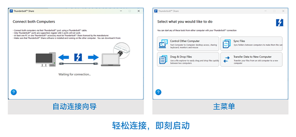 Intel发布“雷电共享”：雷电4/5一条线高速直连两台PC