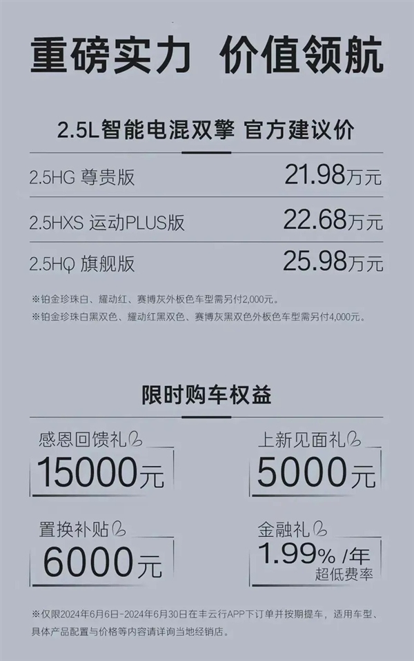 动力增强、能耗降低！全新凯美瑞2.5L双擎版上市：起售价21.98万元 凯美瑞2.5L双擎版 第4张