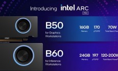 为AI推理和专业工作站量身定制 英特尔锐炫Pro B60/B50专业显卡来了