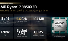 AMD锐龙7 9850X3D正式发布：频率飙升400MHz 功耗完全不变