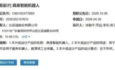 比亚迪人形机器人外观专利曝光：黑白简约造型 代号“小迪”