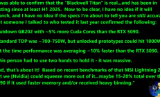 NVIDIA新卡皇RTX 5090 Ti再曝光：功耗直飙超700W！性能提升10%