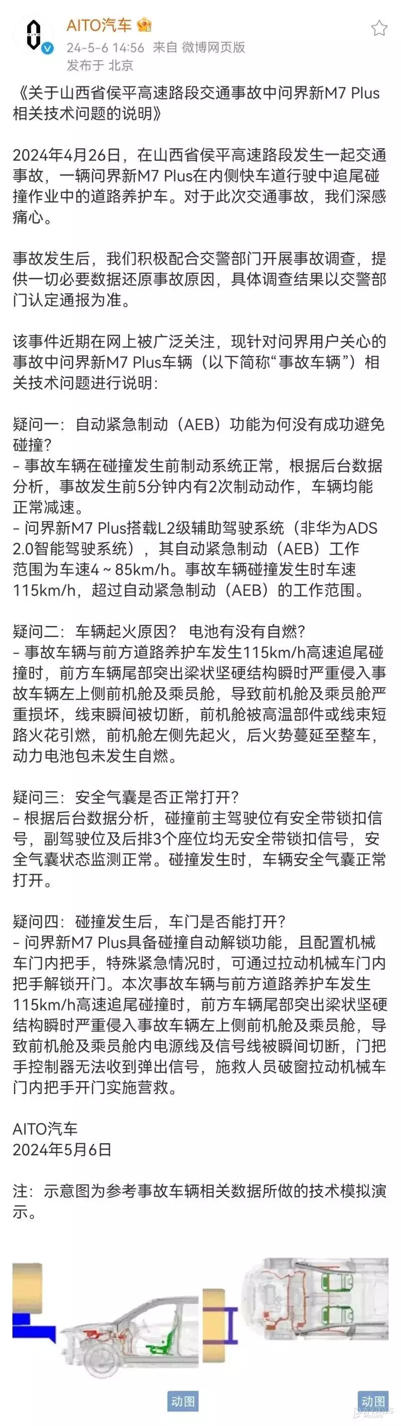 问界回应M7事故四大疑问！解释车辆起火/门把手无法弹出原因，以后请注意…张若昀西安现场：赛格商场彻底挤爆，10多位保安护送，现场太精彩（这都可以？） 第2张