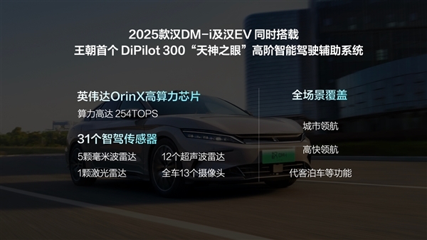 激光雷达+DiPilot 300天神之眼加持：比亚迪2025款汉智驾型开启交付 激光雷达 DiPilot 300天神之眼 比亚迪2025款汉 第3张