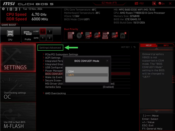 AMD RX 9000系列显卡不再支持BIOS/CSM老主板！教你一招打开UEFI 9000系列显卡 打开UEFI 第2张