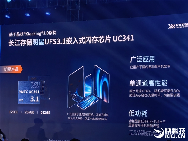 长江存储首款晶栈4.0 UFS 4.1芯片：0.85毫米超薄做到1TB 长江存储 晶栈4.0 4.1芯片 第1张