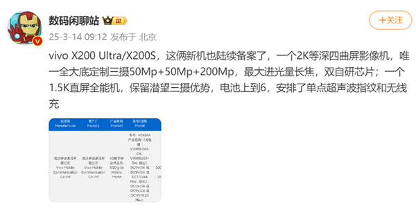 新一代影像灭霸vivo X200 Ultra定了：2亿像素业界最大进光量潜望长焦、双自研芯片 vivo Ultra 第1张