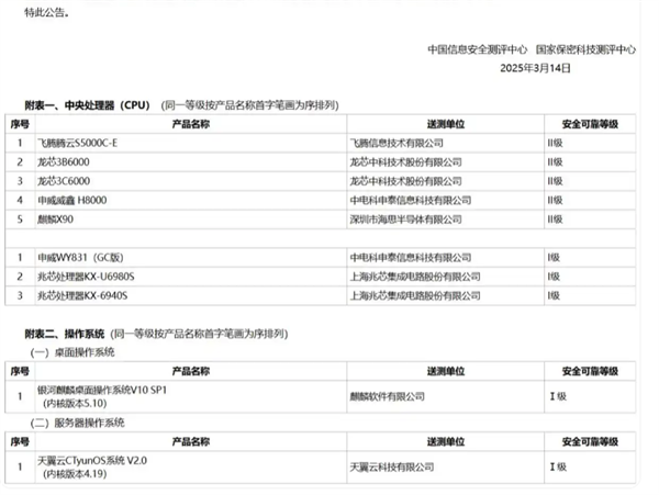 或为新PC准备！华为大招曝光：海思麒麟CPU芯片X90获安全可靠II级认证 海思麒麟CPU芯片X90 第2张