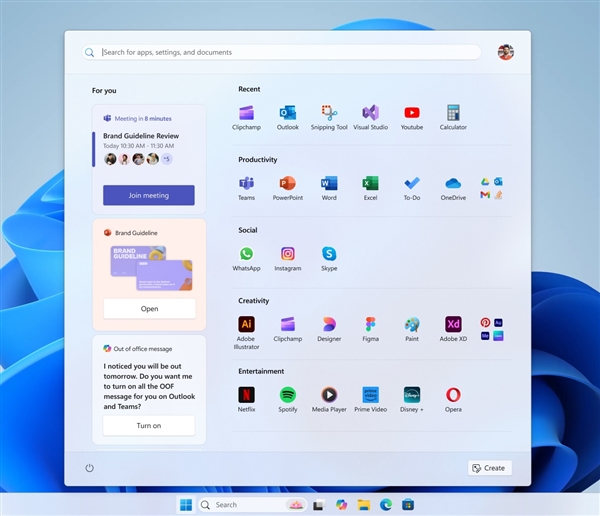 微软展示Windows 11五种开始菜单概念图:可能永远不会发布 Windows 11开始菜单 第2张 微软展示Windows 11五种开始菜单概念图:可能永远不会发布 Windows 11开始菜单 第2张