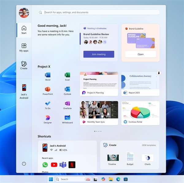 微软展示Windows 11五种开始菜单概念图:可能永远不会发布 Windows 11开始菜单 第4张 微软展示Windows 11五种开始菜单概念图:可能永远不会发布 Windows 11开始菜单 第4张