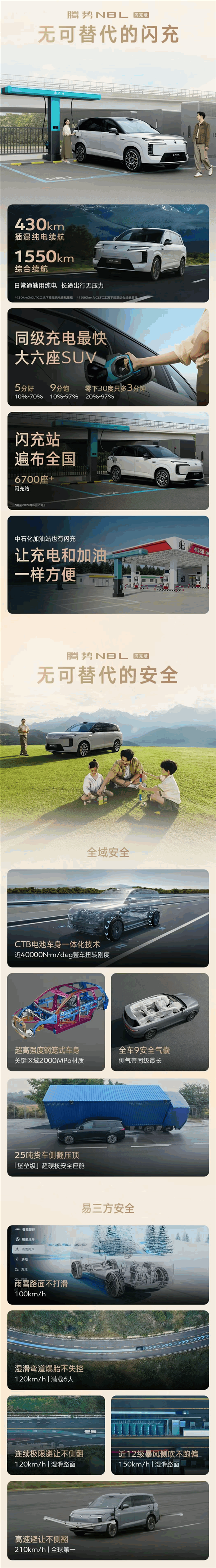 纯电续航430公里 9分钟充饱!腾势N8L闪充版一图看懂 腾势N8L闪充版 第5张 纯电续航430公里 9分钟充饱!腾势N8L闪充版一图看懂 腾势N8L闪充版 第5张