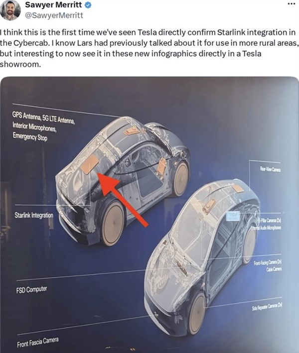 特斯拉Cybercab要接入集成星链：车里还能用上太空互联网 特斯拉Cybercab 星链 第3张