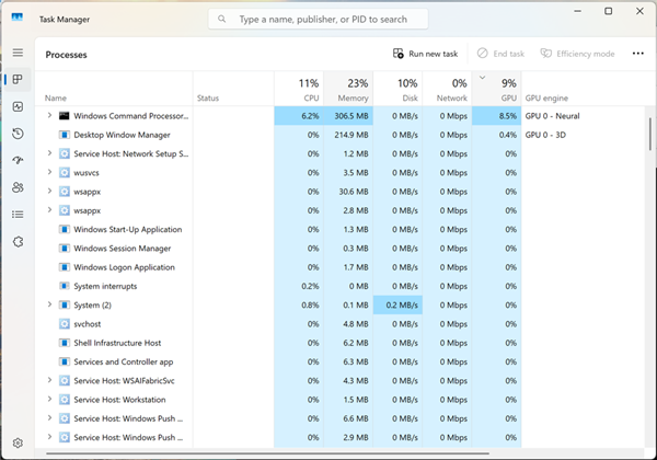 Windows 11任务管理器大升级!硬件监控功能更强大 11任务管理器 第1张 Windows 11任务管理器大升级!硬件监控功能更强大 11任务管理器 第1张