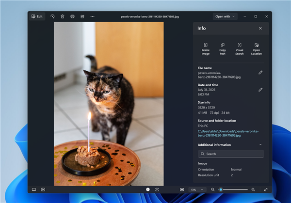 Windows 11照片应用大更新！大幅瘦身不臃肿：速度提升近一倍 11照片应用 第3张