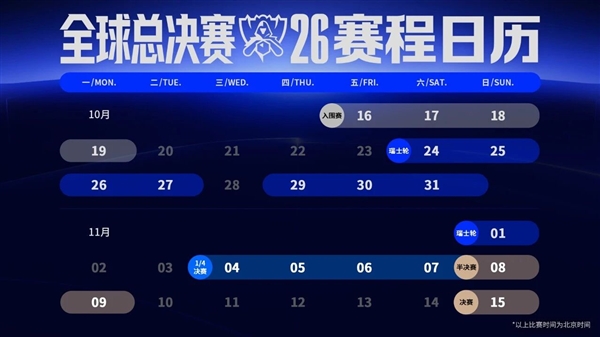 《英雄联盟》S16全球总决赛赛程出炉：10月16日开战 国内观赛时间不友好 英雄联盟 第1张