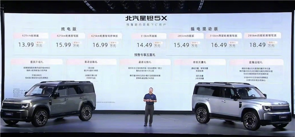 又一国产路虎卫士登场！北汽星钽5X预售：13.99万起 81.9度大电池 北汽星钽5X预售 第1张